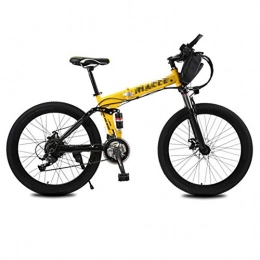 GJJSZ Bicicleta GJJSZ Bicicleta de montaña eléctrica Mejorada, Bicicleta eléctrica de 250 W 26''con batería extraíble de Iones de Litio de 36 V 12 AH, Palanca de Cambios de 21 velocidades, con una Bolsa