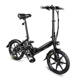 Glomixs Bicicleta Glomixs 250W 25KM / H 3 Mode Folding Electric Bike, Aluminum Alloy 16 Inch Portable Bicycle with Pedals, 52-Tooth Large Chain, and Lithium Ion 7.8Ah Battery, Safe Adjustable Portable for Cycling Adults