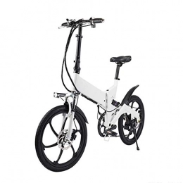 GOUTUIZI Bicicleta elctrica, Bicicleta Plegable de 20 Pulgadas, Bicicleta elctrica de Ciudad de Velocidad Variable 7.8Ah Batera mx. 25 km/h 120 kg de Carga (Blanco)