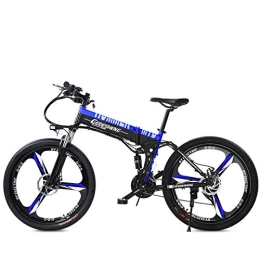 GTYW Bicicletas eléctrica GTYW, Eléctrico, Plegable, Bicicleta, Montaña, Bicicleta, Ciclomotor Adulto, 70KM Y 1W Km Carga Gratis Dos Versiones, Blue-60-70km