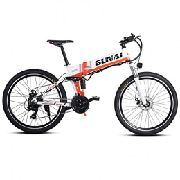 GUNAI Bicicleta GUNAI Bicicleta eléctrica Bicicleta de montaña de 26 Pulgadas Batería de 500W 48V con Pantalla LCD y Freno de Disco(Blanco)