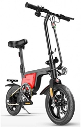 GUOJIN Bicicletas eléctrica GUOJIN Bicicleta Electrica 350W Motor Bicicleta Plegable 25 Km / H, Bici Electricas Adulto con Ruedas De 12", Batería 36V 10.4Ah, Asiento Ajustable, para Viajeros, Rojo