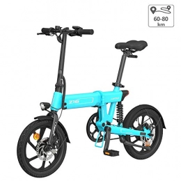 GUOJIN Bicicletas eléctrica GUOJIN Bicicleta Electrica, Bicicleta Plegable Motor 250W Bici Electricas Adulto, 25 Km / H, Batería 36V 10Ah, City Mountain Bicycle Booster 80Km, Capacidad de Carga 100 Kg, Azul