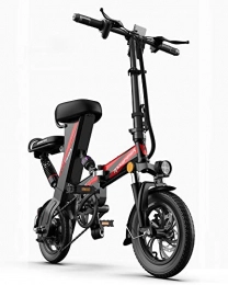 GUOJIN Bicicleta GUOJIN Bicicleta Electrica Plegables 250W Motor Bicicleta Plegable 25 Km / H, con Ruedas De 12", Batería 48V 15Ah, para Adultos Y Viajeros Bici Electricas, Negro