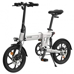 GUOJIN Bicicletas eléctrica GUOJIN Bicicleta Electrica Plegables, Bicicleta de Aleación de Aluminio de 250 W, Bici Electricas Adulto, Batería 36V 10Ah, Pantalla de LCD, Asiento Ajustable, 3 Modos de Conducción, Blanco