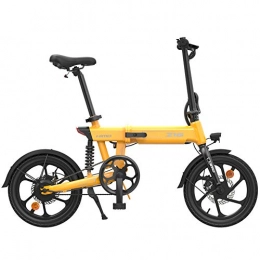 GUOJIN Bicicleta GUOJIN Bicicleta Eléctrica Plegable, Bicicleta de Aleación de Aluminio de 240 W, Batería Extraíble de Iones de Litio de 36 V / 10 Ah, 3 Modos de Conducción Asiento Ajustable, Amarillo