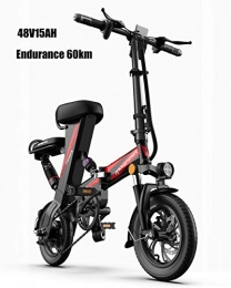 GUOJIN Bicicleta GUOJIN Bicicleta Eléctrica Plegable E-Bike De hasta 25 Km / H con Motor De 250 W, Rueda De 12 Pulgadas, para Adultos Y Viajeros Bicicleta Eléctrica, Negro