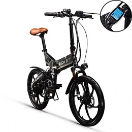 GUOWEI Bicicletas eléctrica GUOWEI Rich bit RT-730 48V 8Ah batera de Litio Popular Suspensin Completa Bicicleta elctrica Plegable Nueva Pantalla LCD Inteligente (Black-Gray)