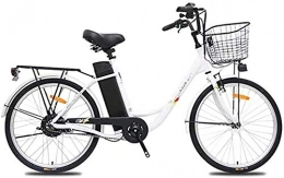 GYL Bicicleta GYL Bicicleta eléctrica Viaje para adultos Viaje conveniente y saludable Acero al carbono 24 pulgadas 250W 36V 10.4Ah Batería portátil Bicicleta con asiento trasero City, Blanco
