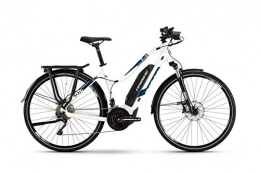 HAIBIKE Bicicletas eléctrica Haibike Sduro Trekking 4.0 - Bicicleta eléctrica para mujer, color blanco / azul, talla L