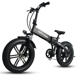 Happyrun Bicicleta eléctrica Plegable de 20'' con Potente Motor de 250 W, Modelo de 7 velocidades, Controlador de Pantalla, Sistema de frenado Dual, batería de Litio extraíble, luz Trasera LED