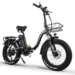 HFRYPShop  HFRYPShop Bicicleta Electrica Plegabe, 20'' Ebike para Adultos con Samsung Batería Litio 48V / 24Ah(140 km), Hydraulic Disc Brake, Espejo Retrovisor, Cesta Delantera, 4.0 Neumático, Potente Motor 80Nm