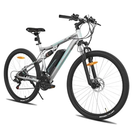 ROCKSHARK Bicicletas eléctrica Hiland Bicicleta Eléctrica 27, 5 Pulgadas 21 Velocidades para Hombre y Mujer con Suspensión Completa E-Bike Motor 250W con Batería de Litio 36 V 10, 4 Ah E-Bici Gris…