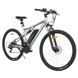 STITCH Bicicletas eléctrica Hiland Bicicleta Eléctrica de 29 Pulgadas para Hombre y Mujer con Suspensión Completa Motor de 250 W Batería de Litio de 36 V 10, 4 Ah 22 Velocidades E-Bike Gris