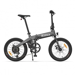 HIMO Bicicleta HIMO Bicicleta eléctrica Z20 Max con certificado CE, 6 velocidades, batería de litio de 10 Ah, motor de rueda trasera de 250 W para 25 km / h, luz LED y LCD, color gris