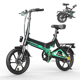 HITWAY Bicicletas eléctrica HITWAY Bicicleta eléctrica GEARSTONE, Ligera, 250 W, Plegable, eléctrica, con Asistencia de Pedal, con batería de 7, 5 Ah, 16 Pulgadas, para Adolescentes y Adultos (Negro)