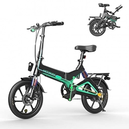 HITWAY Bicicletas eléctrica HITWAY Bicicleta eléctrica, Ligera, 250 W, Plegable, eléctrica, con Asistencia de Pedal, con batería de 7, 5 Ah, 16 Pulgadas, para Adolescentes y Adultos (Negro)