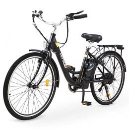 HITWAY Bicicleta HITWAY Bicicleta eléctrica Urbana de 26 Pulgadas con Motor de 250 W, Shimano 7 velocidades, Bicicletas eléctricas con batería de Litio extraíble de 36 V y 10, 4 Ah 50 km