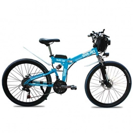 HJCC Bicicleta HJCC Bicicleta Eléctrica, Bicicleta Eléctrica Plegable De 350 W Y 36 V con Pantalla LCD, Bicicleta De Montaña Eléctrica para Adultos, Azul