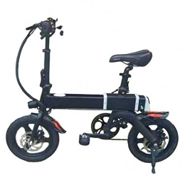 Hokaime Bicicleta eléctrica, Bicicleta eléctrica Plegable de 14 Pulgadas, Bicicleta eléctrica Plegable de batería de Litio, Scooter eléctrico Plegable, Negro