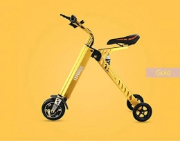 Hold E-Bikes Bicicleta Hold E-Bikes Scooter elctrico Mini Triciclo Plegable Peso 14 kg con lmite de Velocidad de 3 Engranajes 6-12-20 km / h | Rango de Carga Completa de 30 km@Oro