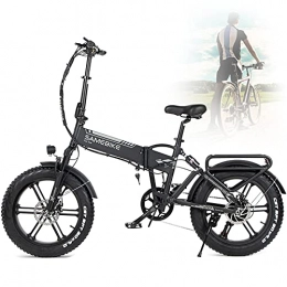 HPDOM Bicicletas eléctrica HPDOM 500W Bicicletas eléctricas, Plegable Bicicletas eléctricas de Off-Road Fat 20 ”48V 10AH Bicicleta eléctrica de montaña, Ebike para Adultos, Silver
