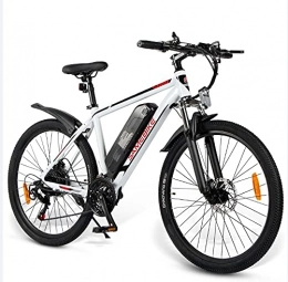 HPDOM Bicicleta HPDOM Bicicleta de Montaña Eléctrica de 26 Pulgadas, Bicicleta Eléctrica para Adultos 350W 36V 10Ah, 21 Velocidades, Batería Extraíble, con Pantalla LCD, White