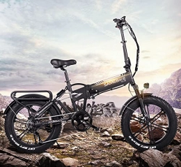 HPDOM Bicicleta Eléctrica Plegable de 500W 48V 10Ah, Batería Extraíble para Adultos, Bicicleta Eléctrica para la Nieve en la Playa, Velocidad Máxima de Viaje de 40 km/h