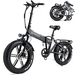 HPDOM Bicicleta HPDOM Bicicleta Eléctrica Plegable para Adultos, Ebike Bicicleta de Montaña de 20 Pulgadas, 500W 48V 10AH, Shimano de 7 Velocidades, con Medidor LCD TFT a Color, Black
