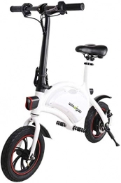 HQFLY Bicicleta HQFLY - Bicicleta eléctrica plegable (6, 0 Ah, 350 W, 36 V), color blanco