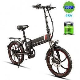 HSART Bicicleta HSART Bicicleta de Montaña Electrica Plegables Motor 350W 48V 10.4AH Batería Iones Litio Pantalla LED E-MTB para Hombres Mujeres (Negro)