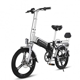 Hxl Bicicletas eléctrica Hxl Bicicleta electrica Bicicleta eléctrica portátil de 20 Pulgadas para Adultos con 48v batería de Iones de Litio E-Bike 400w Motor Potente Bicicletas Plegables de Aluminio Ligero, Negro
