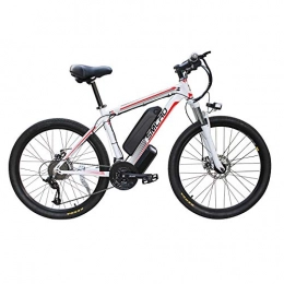 Hyuhome Bicicletas eléctrica Hyuhome Bicicleta eléctrica para adultos, 360 W, aleación de aluminio, desmontable, 48 V / 10 Ah, de iones de litio, de la bicicleta de montaña / Commute Ebike (White Red)