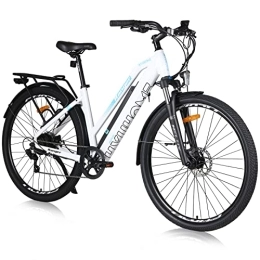 Hyuhome Bicicletas eléctrica Hyuhome Bicicleta eléctrica para Mujer de 28'' Bicicleta eléctrica para Mujer, Adultos Bicicletas eléctricas, Bicicleta de montaña con Motor Bafang y batería extraíble de 36V 12, 5Ah (Blanco, 820 L)