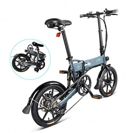 INOVIX Bicicletas eléctrica INOVIX Bicicleta elctrica FIIDO D2S para Adultos, Seis Velocidades, Motor de 250 W, 16 Pulgadas 7.5Ah 65 km de Alcance, con Faros LED, Bicicleta Elctrica Plegable con Freno de Disco, hasta 25 km / h