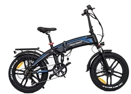 Italia Power Bicicleta Italia Power Off Grid, E-Bike Basalt, Bicicleta Electrica Fat, Unisex, Adultos, Negro / Azul, M