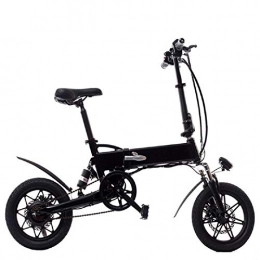J.I Bicicletas eléctrica JI Bicicleta eléctrica portátil de 14 Pulgadas Batería de Iones de Litio (36 V / 5.2AH / 7.8AH) Bicicleta eléctrica Plegable para Scooter eléctrico-Negro_36V / 7.8AH