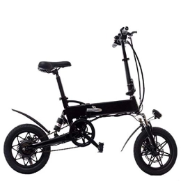 JI Bicicletas eléctrica JI Bicicleta eléctrica portátil de 14 Pulgadas Batería de Iones de Litio (36 V / 5.2AH / 7.8AH) Bicicleta eléctrica Plegable para Scooter eléctrico-Negro_36V / 7.8AH