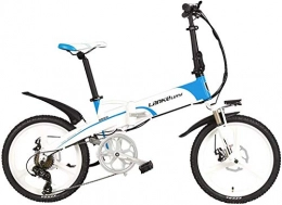 JINHH Bicicleta JINHH Bicicleta eléctrica Plegable Elite de 20 Pulgadas, batería de Litio de 48 V, Rueda integrada, con Pantalla LCD multifunción, Bicicleta de Asistencia al Pedal (Color: Azul, tamaño: 500 W 1