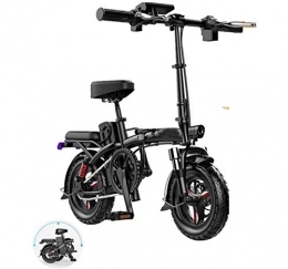 JXH Bicicletas eléctrica JXH 14in 48V Plegable Bicicleta elctrica, con el Instrumento de Control Inteligente del Panel y GPS + Beidou Posicionamiento, apoya la Carga del telfono mvil, y Puede Llevar 250KG, Mileage60