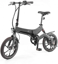 JXH Bicicleta JXH 16 Pulgadas Bicicleta Plegable elctrica, con Gran Capacidad extrable de Iones de Litio (36V 250W), para el Ciclo al Aire Libre Trabajar el Trfico, Negro