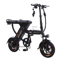JXH Bicicleta JXH Bicicletas Plegables Doble Bicicleta elctrica, con batera extrable 25A Litio y LCD, Velocidad 35 km / H, Puede soportar 250KG, Conveniente para el Aire Libre Que Monta, Black 11a