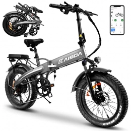 KAISDA Bicicleta KAISDA K2 Fat Bike Bicicleta Eléctrica Plegable de 20 Pulgadas 48V 10AH Batería con Faros superbrillantes Neumático de Bicicleta eléctrica 20 * 4.0 Shimano 7 velocidades conLCD