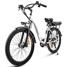 K KAISDA Bicicletas eléctrica KAISDA K6C - Bicicleta eléctrica de 26 pulgadas para hombre y mujer con batería extraíble de 36 V y 12, 5 Ah