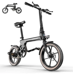 kakuka Bicicleta KAKUKA K16 Bicicleta eléctrica de pedaleo asistido Plegable con batería de 36V 7.5AH, Motor de 250W, Freno de Disco de 25KPH Bicicleta eléctrica para Adultos y Adolescentes