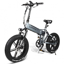 Kasivouk Bicicleta KASIVOUK Bicicletas eléctricas Aleación de Aluminio de 20"Suspensión Completa Marco de montaña Plegable 7S Llanta de aleación de magnesio 48V 10AH 500W | Velocidad: 25 km / h (Plata)