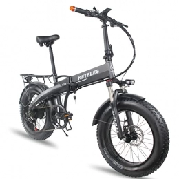 KETELES Bicicleta KETELES Electric Bike KS6 Plus Ebike for Men 20 Inch Fat Tire Snow Bicycle 48V Motor 18AH Aluminum Alloy Frame (Grey)