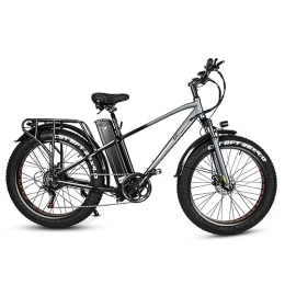 Kinsella Bicicleta Kinsella CMACEWHEEL KS26 21A bicicleta eléctrica gruesa, pantalla LCD a color Yolin, luz trasera, neumáticos gruesos de 26 x 4 pulgadas.