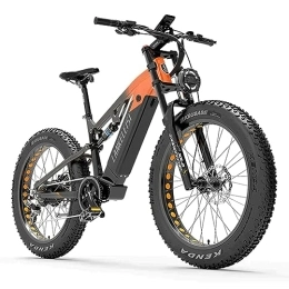 Kinsella Bicicleta Kinsella Lankeleisi RV800 Plus Bafang Motor bicicleta de montaña eléctrica, batería de litio Samsung 48V20AH, 26 ruedas 4.0 bicicleta eléctrica que absorbe los golpes (naranja)