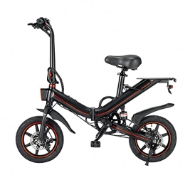 Kjy123 14"Adultos Plegables Bicicletas eléctricas - Bicicleta eléctrica portátil/Viaje a Ebike con Motor de 400W, fácil de Guardar en Caravana, casa de Motor, Barco, Coche. (Color : Negro)